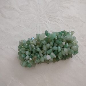 Wide Green Gemstone Bracelet Chips